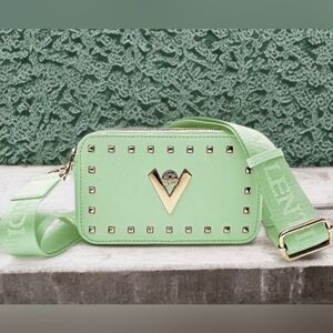 Valentino Orlandi Studded Crossbody Camera Bag- Mint Green- Style # V-3003